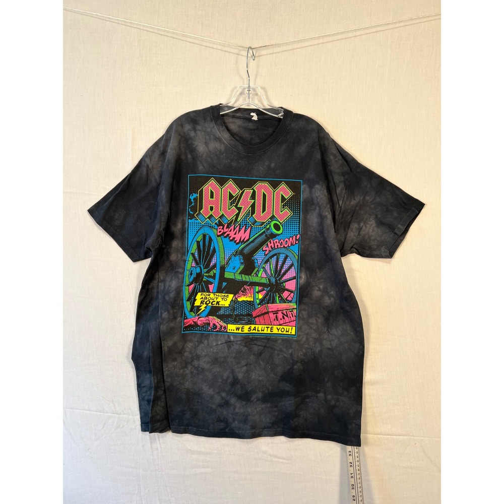 AC/DC For Those About to Rock Cannon Glow Blue Light Graphic T-Shirt Mens 3XL